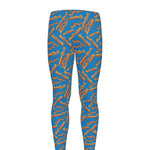 Blue Crispy Bacon Pattern Print Men's leggings