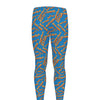 Blue Crispy Bacon Pattern Print Men's leggings