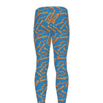 Blue Crispy Bacon Pattern Print Men's leggings