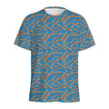 Blue Crispy Bacon Pattern Print Men's Athletic T-Shirt