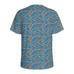 Blue Crispy Bacon Pattern Print Men's Sports T-Shirt