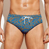 Blue Crispy Bacon Pattern Print Men's Swim Briefs