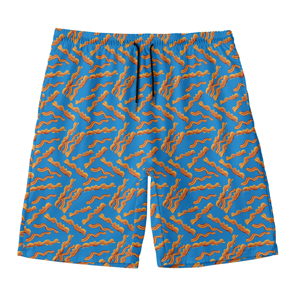 Blue Crispy Bacon Pattern Print Men's Swim Trunks