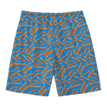 Blue Crispy Bacon Pattern Print Men's Swim Trunks