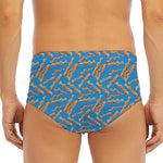 Blue Crispy Bacon Pattern Print Men's Triangle Swim Briefs