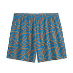 Blue Crispy Bacon Pattern Print Mesh Shorts