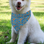 Blue Crispy Bacon Pattern Print Over The Collar Dog Bandana