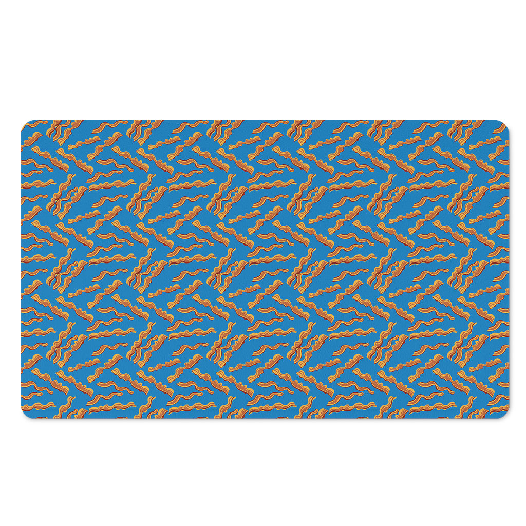 Blue Crispy Bacon Pattern Print Polyester Doormat