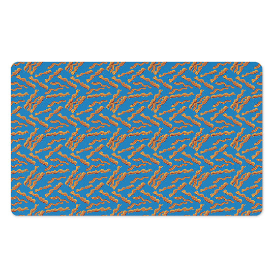 Blue Crispy Bacon Pattern Print Polyester Doormat