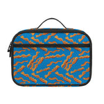 Blue Crispy Bacon Pattern Print Portable Lunch Bag