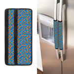 Blue Crispy Bacon Pattern Print Refrigerator Handle Covers