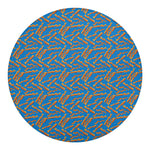 Blue Crispy Bacon Pattern Print Round Blanket