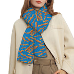 Blue Crispy Bacon Pattern Print Scarf