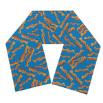 Blue Crispy Bacon Pattern Print Scarf