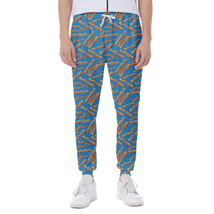 Blue Crispy Bacon Pattern Print Scuba Joggers