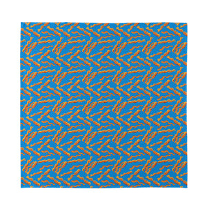 Blue Crispy Bacon Pattern Print Silk Bandana