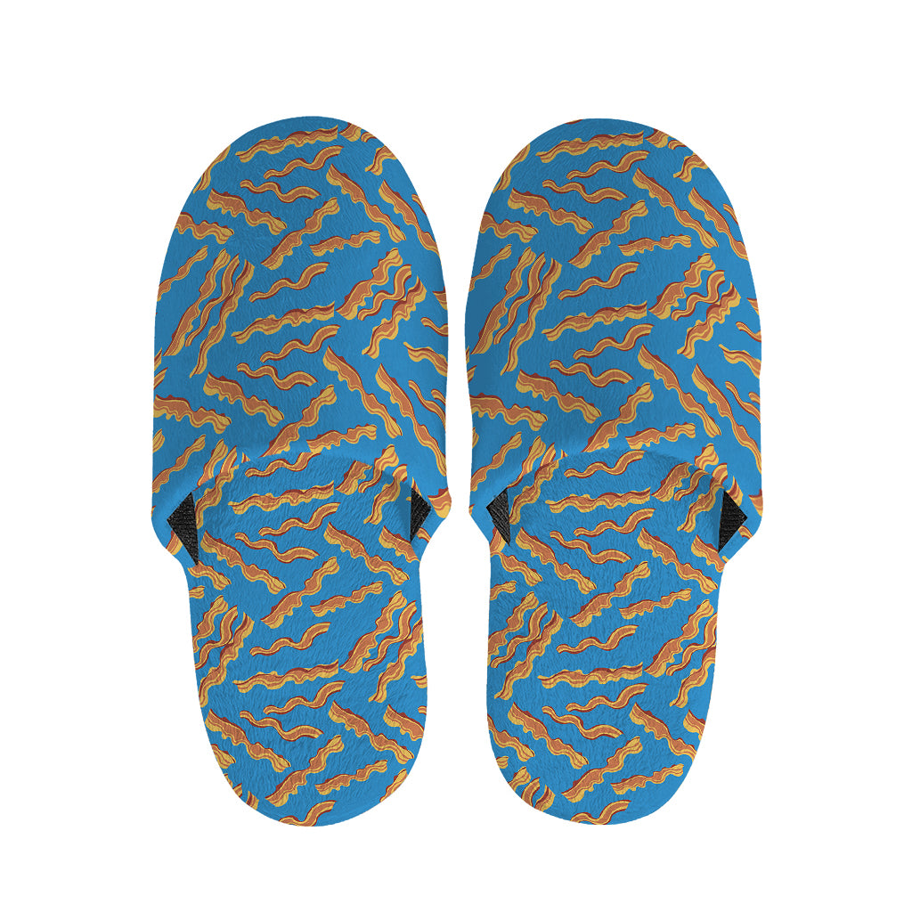 Blue Crispy Bacon Pattern Print Slippers