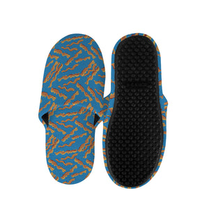 Blue Crispy Bacon Pattern Print Slippers