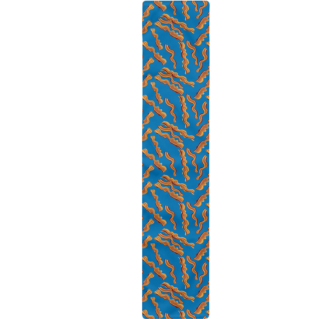 Blue Crispy Bacon Pattern Print Table Runner