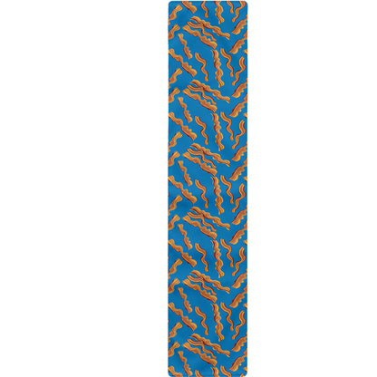 Blue Crispy Bacon Pattern Print Table Runner