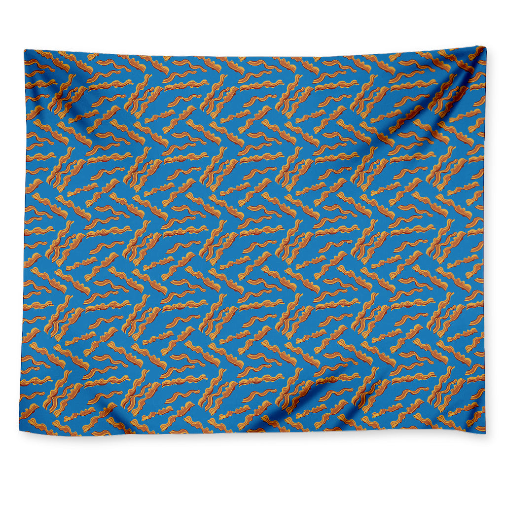 Blue Crispy Bacon Pattern Print Tapestry