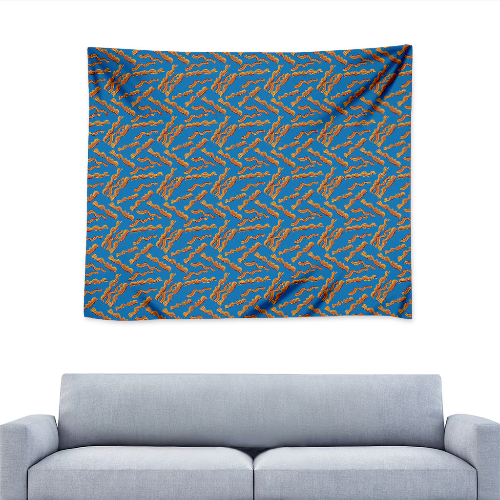 Blue Crispy Bacon Pattern Print Tapestry