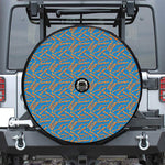 Blue Crispy Bacon Pattern Print Tire Cover With Camera Hole