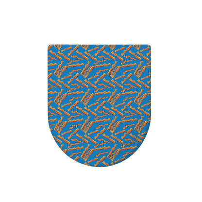 Blue Crispy Bacon Pattern Print Toilet Lid Cover