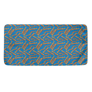 Blue Crispy Bacon Pattern Print Towel