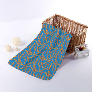 Blue Crispy Bacon Pattern Print Towel