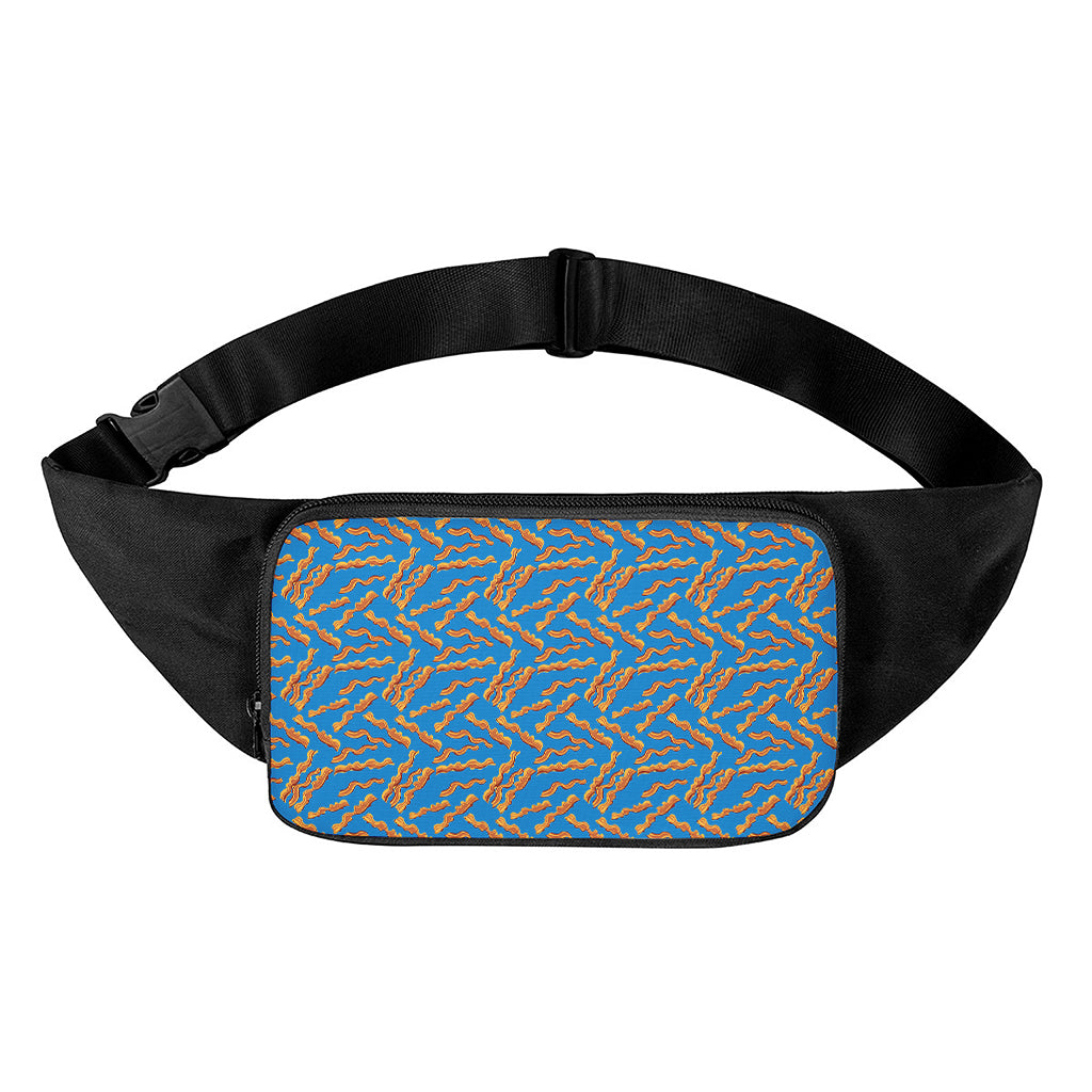 Blue Crispy Bacon Pattern Print Waist Bag