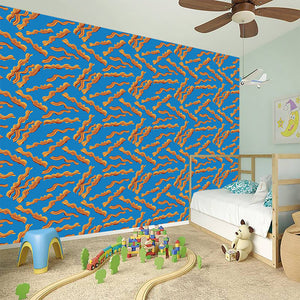 Blue Crispy Bacon Pattern Print Wall Sticker