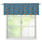 Blue Crispy Bacon Pattern Print Window Valance