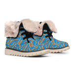 Blue Crispy Bacon Pattern Print Winter Boots