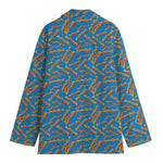 Blue Crispy Bacon Pattern Print Women's Blazer