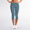 Blue Crispy Bacon Pattern Print Women's Capri Leggings