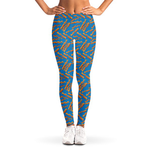 Blue Crispy Bacon Pattern Print Women's Leggings