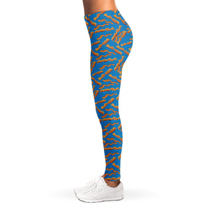 Blue Crispy Bacon Pattern Print Women's Leggings