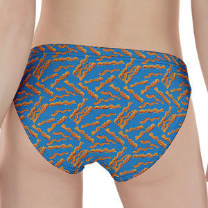 Blue Crispy Bacon Pattern Print Women's Panties