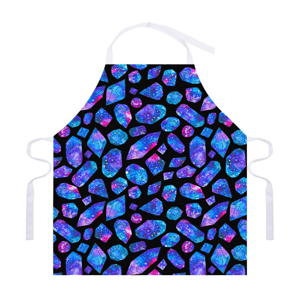 Blue Crystal Cosmic Galaxy Space Print Adjustable Apron