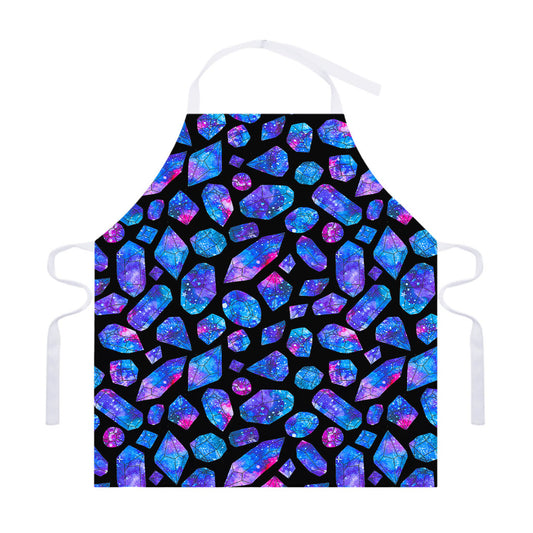 Blue Crystal Cosmic Galaxy Space Print Adjustable Apron