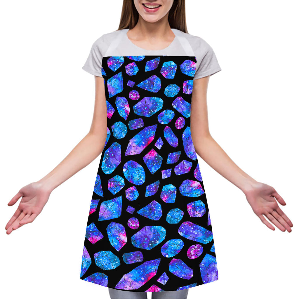 Blue Crystal Cosmic Galaxy Space Print Adjustable Apron
