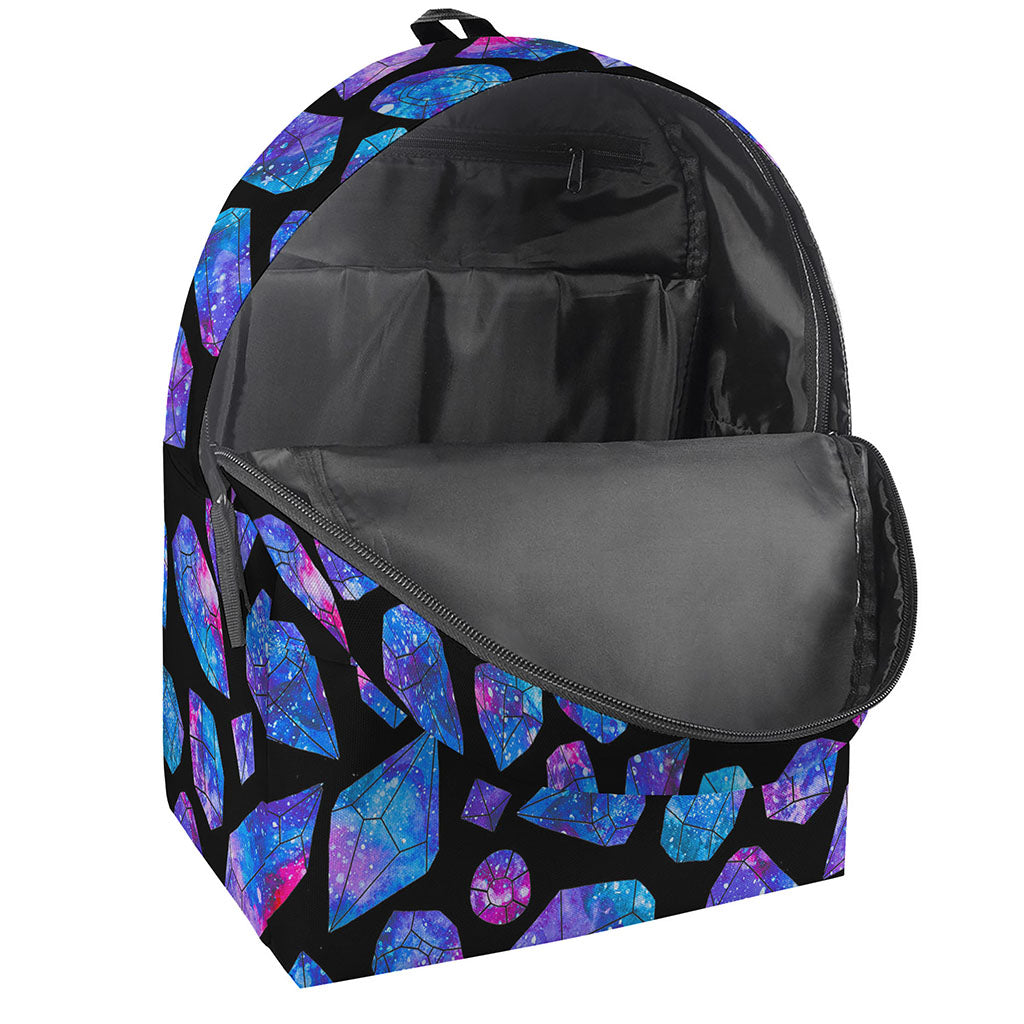 Blue Crystal Cosmic Galaxy Space Print Backpack