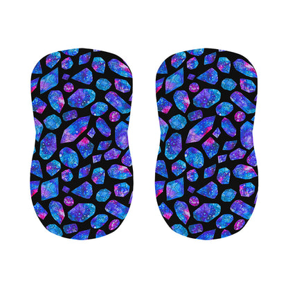 Blue Crystal Cosmic Galaxy Space Print Bar Stool Covers