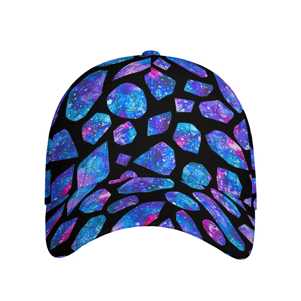 Blue Crystal Cosmic Galaxy Space Print Baseball Cap