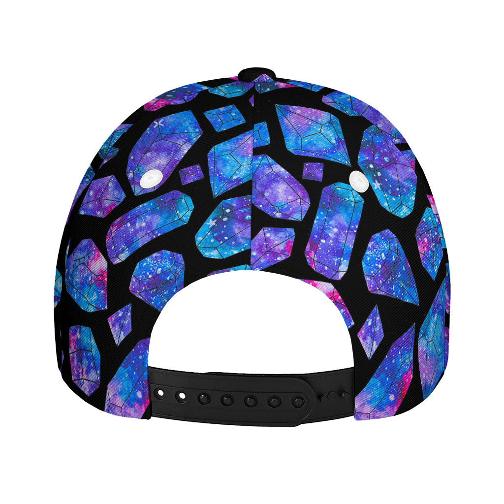 Blue Crystal Cosmic Galaxy Space Print Baseball Cap