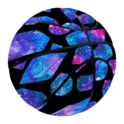 Blue Crystal Cosmic Galaxy Space Print Basketball