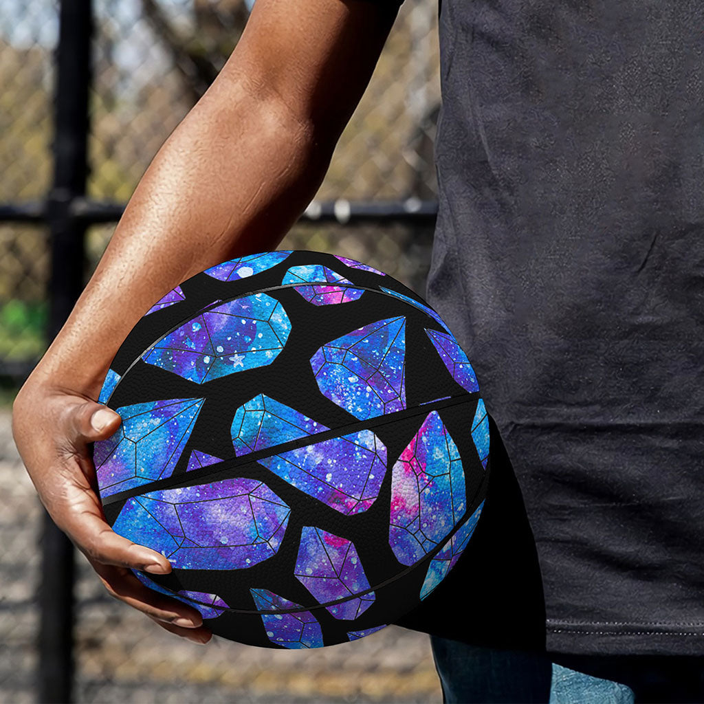 Blue Crystal Cosmic Galaxy Space Print Basketball