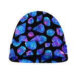 Blue Crystal Cosmic Galaxy Space Print Beanie