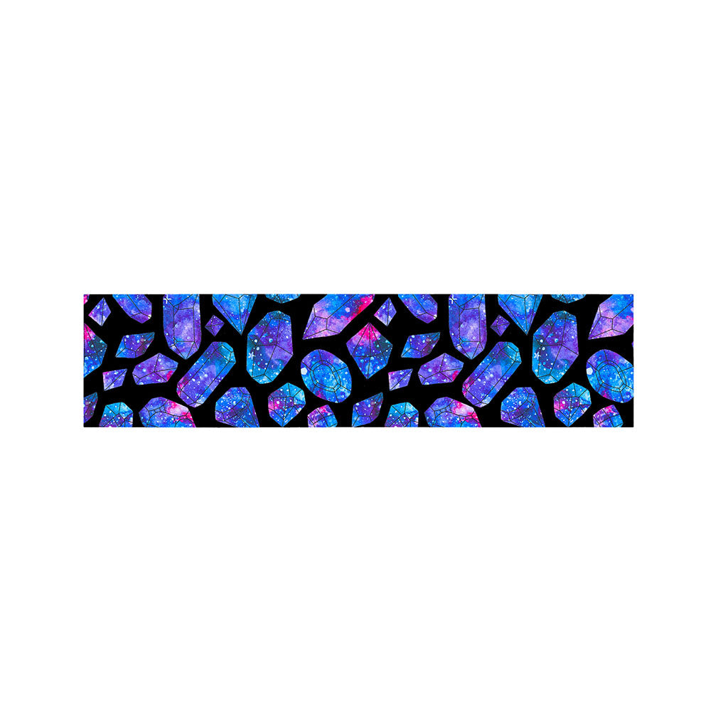 Blue Crystal Cosmic Galaxy Space Print Bed Runner